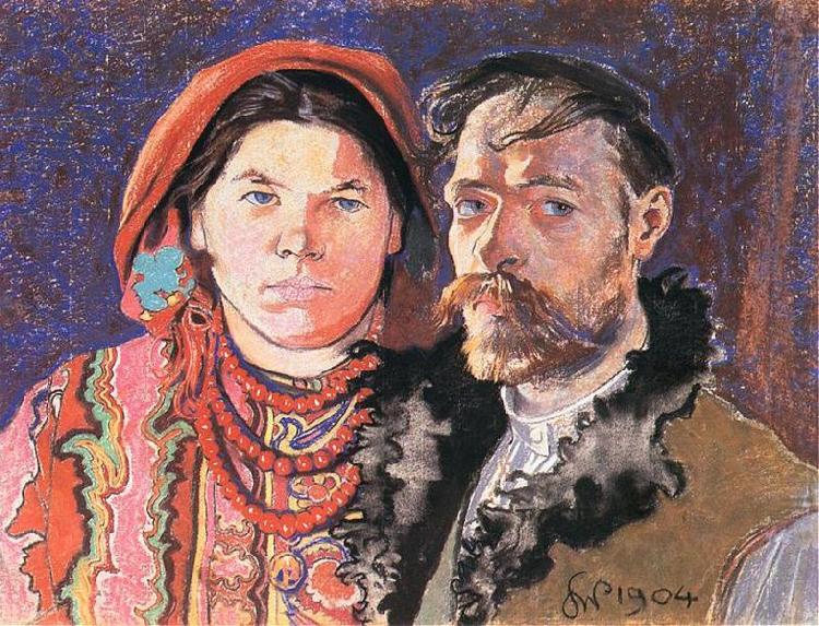 Stanislaw Wyspianski Self Portrait with Wife at the Window, china oil painting image